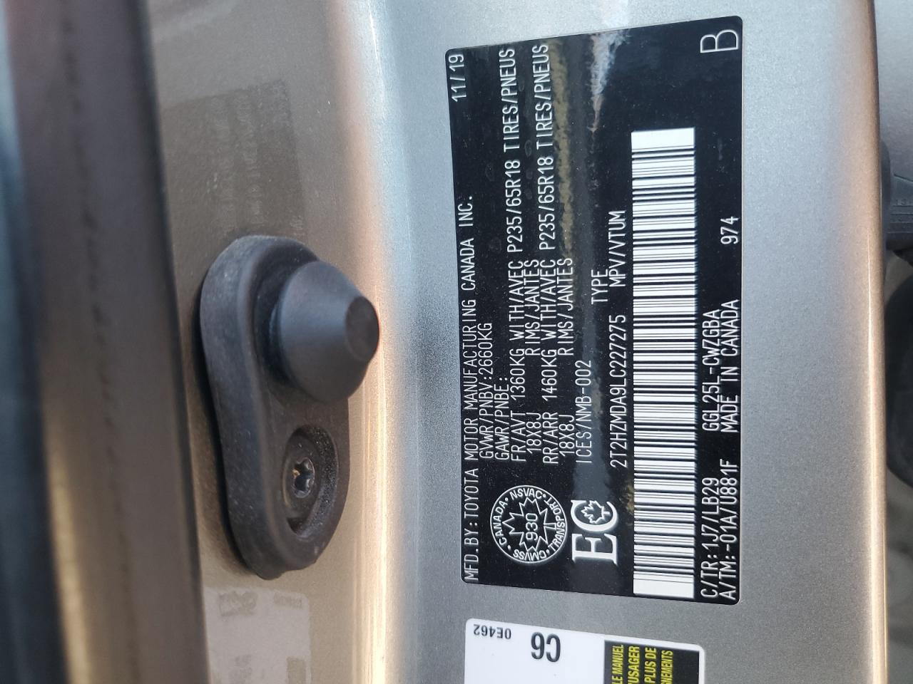 2020 Lexus Rx 350 VIN: 2T2HZMDA9LC227275 Lot: 69200335