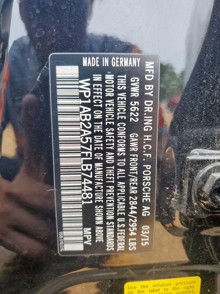 2015 Porsche Macan S VIN: WP1AB2A57FLB74481 Lot: 71778045