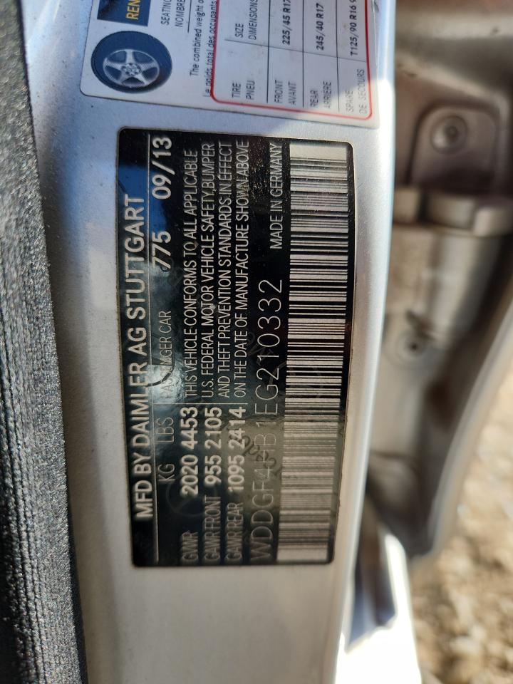 2014 Mercedes-Benz C 250 VIN: WDDGF4HB1EG210332 Lot: 80751655