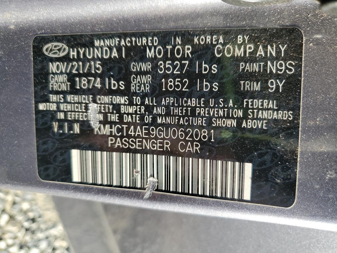 2016 Hyundai Accent Se VIN: KMHCT4AE9GU062081 Lot: 69881575