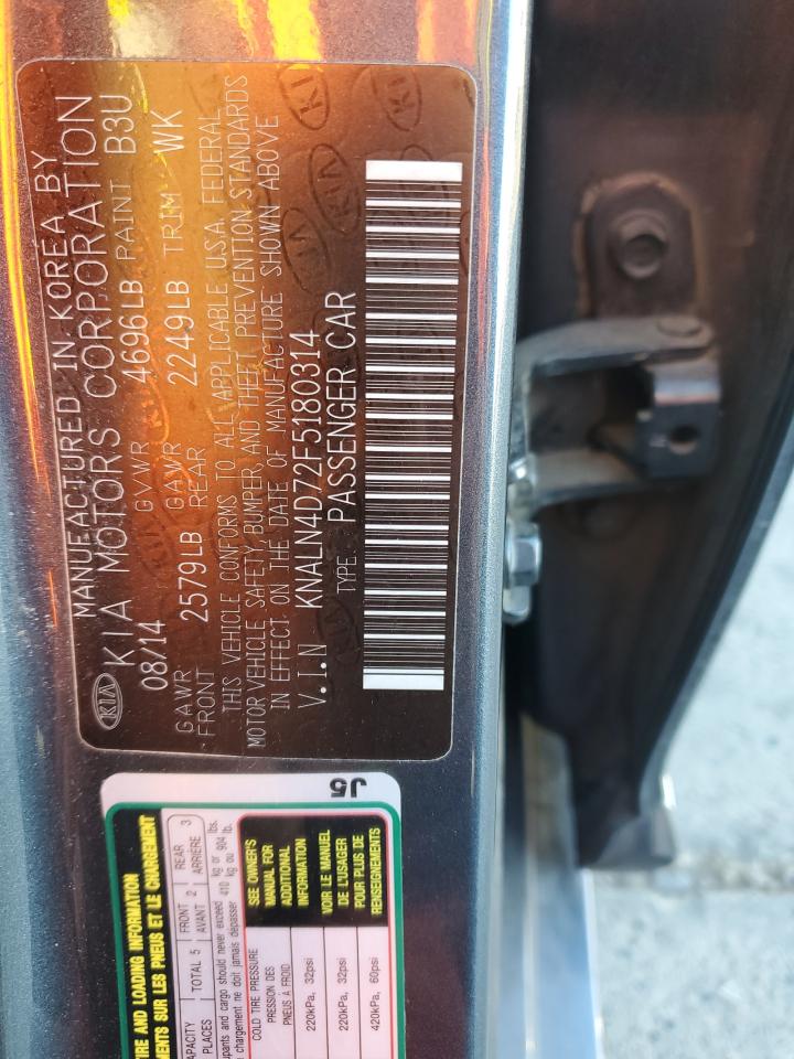 2015 Kia Cadenza Premium VIN: KNALN4D72F5180314 Lot: 81931705