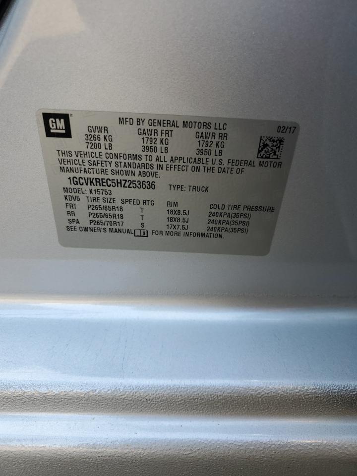 2017 Chevrolet Silverado K1500 Lt VIN: 1GCVKREC5HZ253636 Lot: 80635515