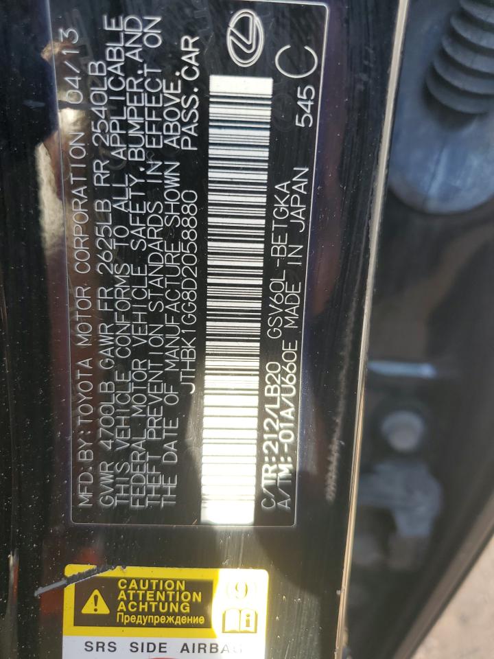 2013 Lexus Es 350 VIN: JTHBK1GG8D2058880 Lot: 83809315