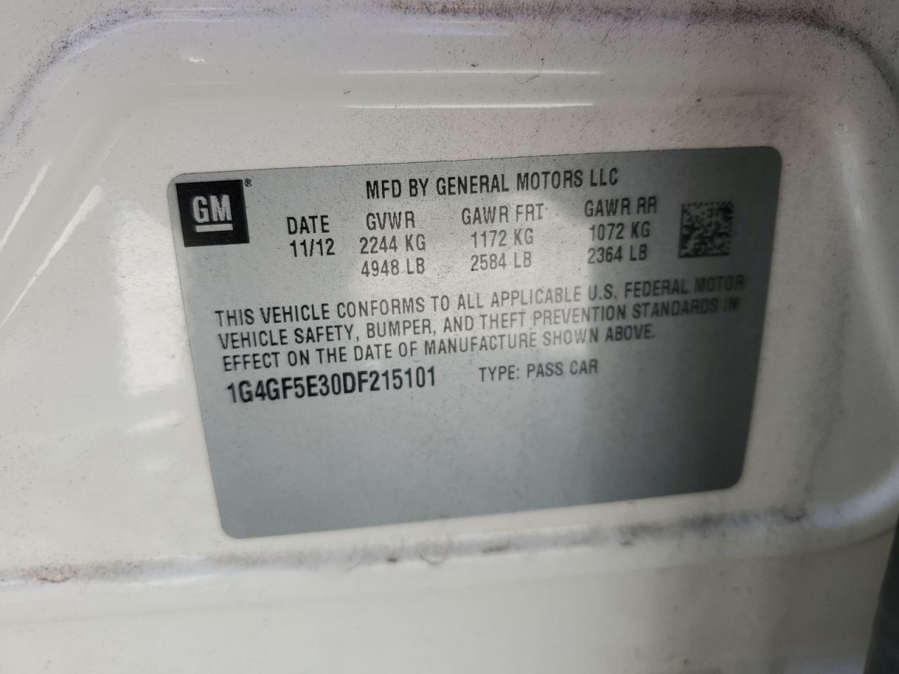 2013 Buick Lacrosse Premium VIN: 1G4GF5E30DF215101 Lot: 80351705