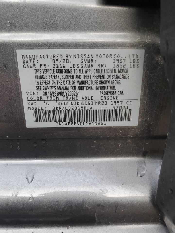 2020 Nissan Sentra S VIN: 3N1AB8BV0LY299251 Lot: 82041995