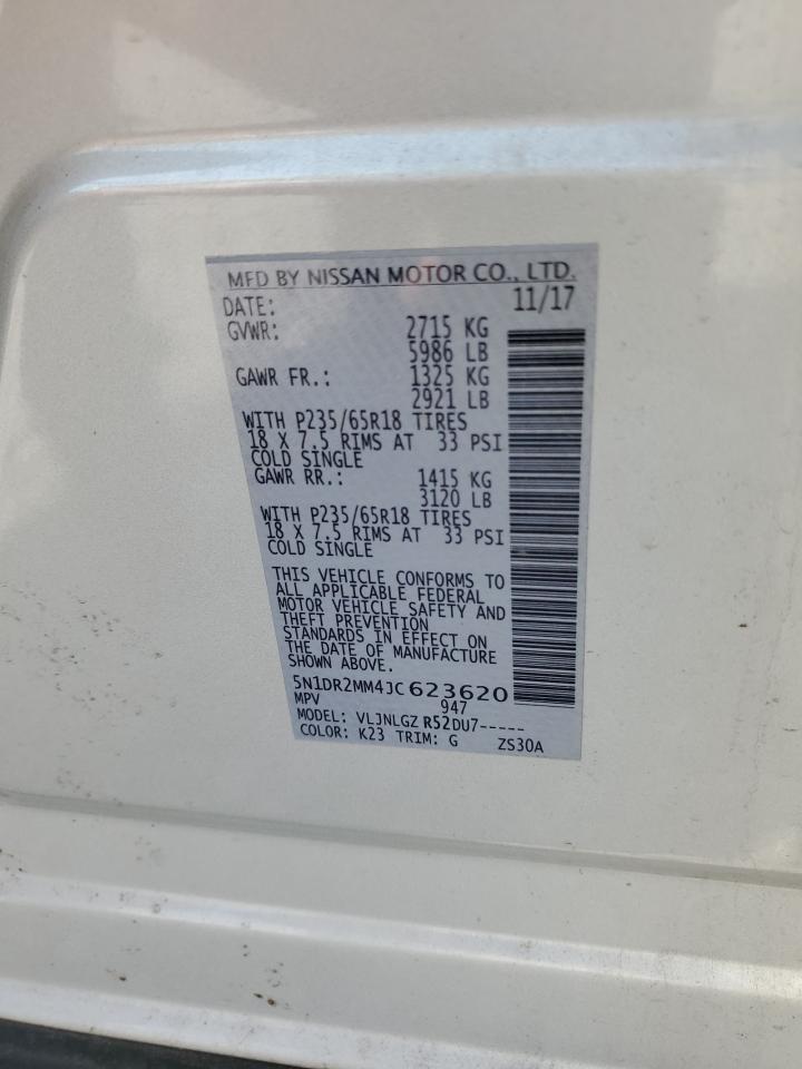2018 Nissan Pathfinder S VIN: 5N1DR2MM4JC623620 Lot: 80762315
