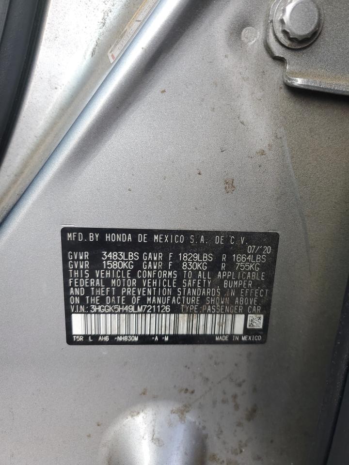 2020 Honda Fit Lx VIN: 3HGGK5H49LM721126 Lot: 81816155