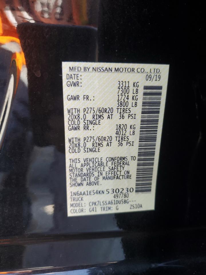 2019 Nissan Titan Sv VIN: 1N6AA1E54KN530230 Lot: 80790395