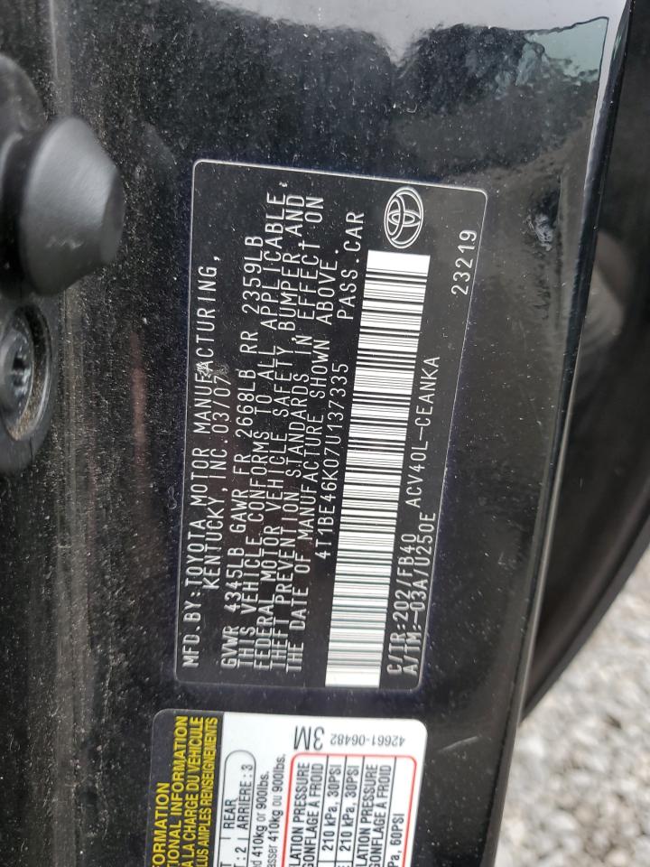 2007 Toyota Camry Ce VIN: 4T1BE46K07U137335 Lot: 80918905