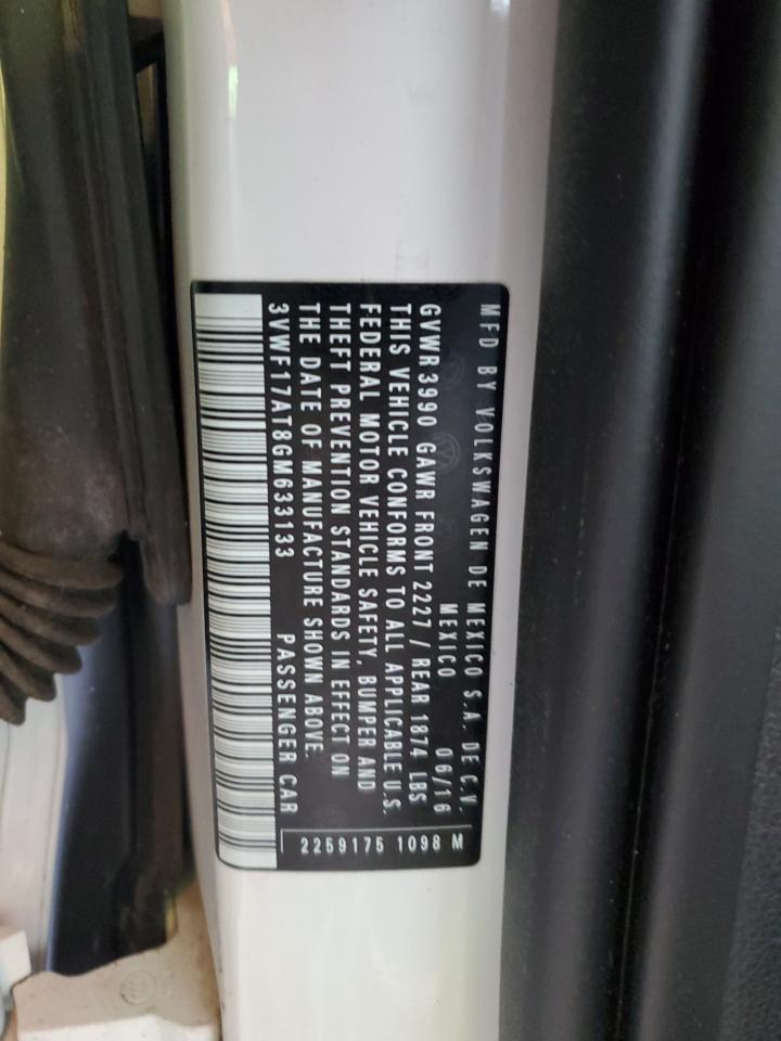 2016 Volkswagen Beetle 1.8T VIN: 3VWF17AT8GM633133 Lot: 84226095