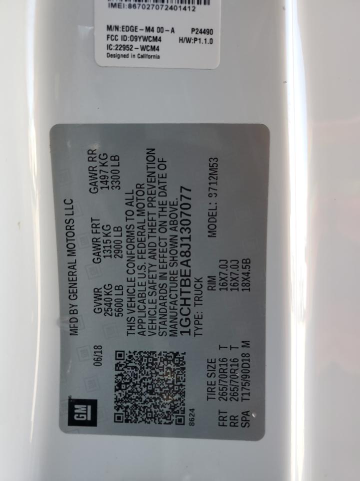 2018 Chevrolet Colorado VIN: 1GCHTBEA8J1307077 Lot: 72056415