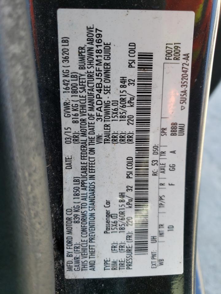 2015 Ford Fiesta Se VIN: 3FADP4BJ5FM181697 Lot: 71070925