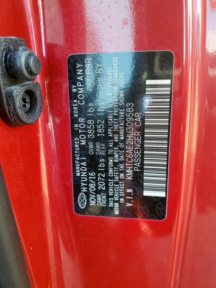 2017 Hyundai Veloster Turbo VIN: KMHTC6AE2HU309583 Lot: 84240195