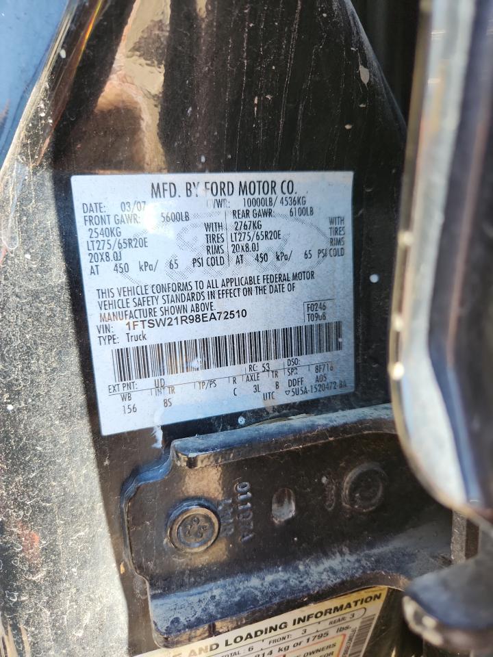 2008 Ford F250 Super Duty VIN: 1FTSW21R98EA72510 Lot: 81579615