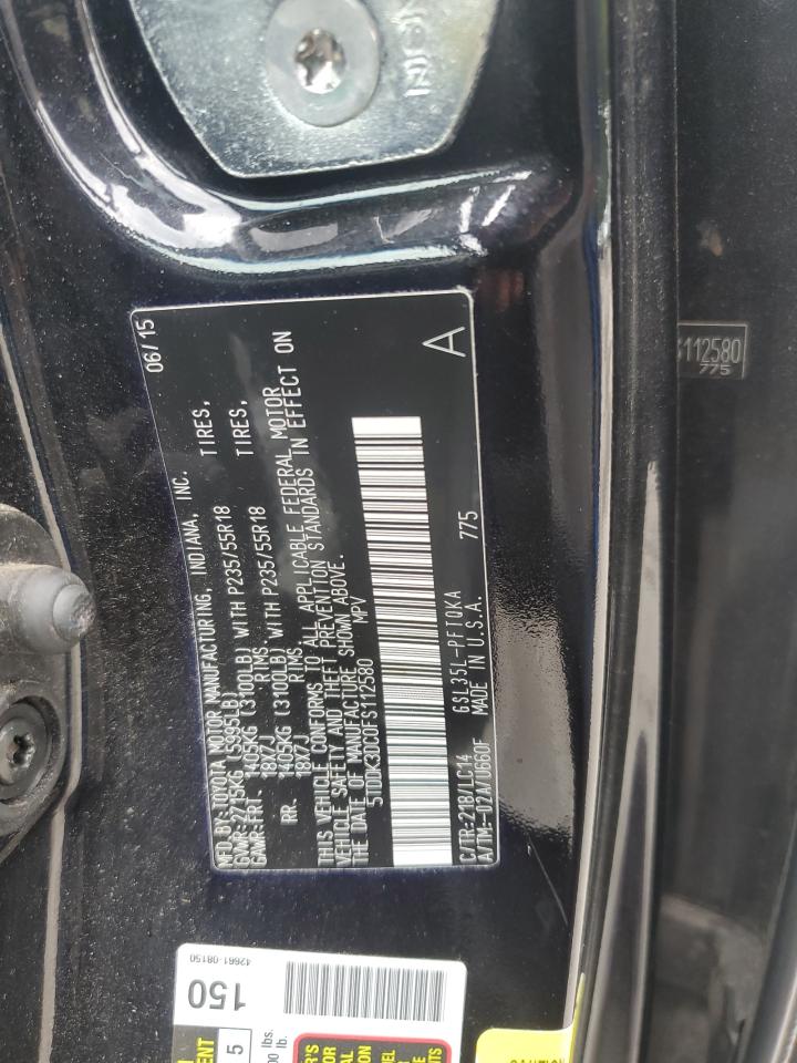 2015 Toyota Sienna Xle VIN: 5TDDK3DC0FS112580 Lot: 81331865