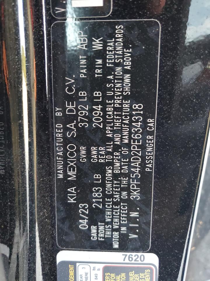 2023 Kia Forte Gt Line VIN: 3KPF54AD2PE634318 Lot: 81113015