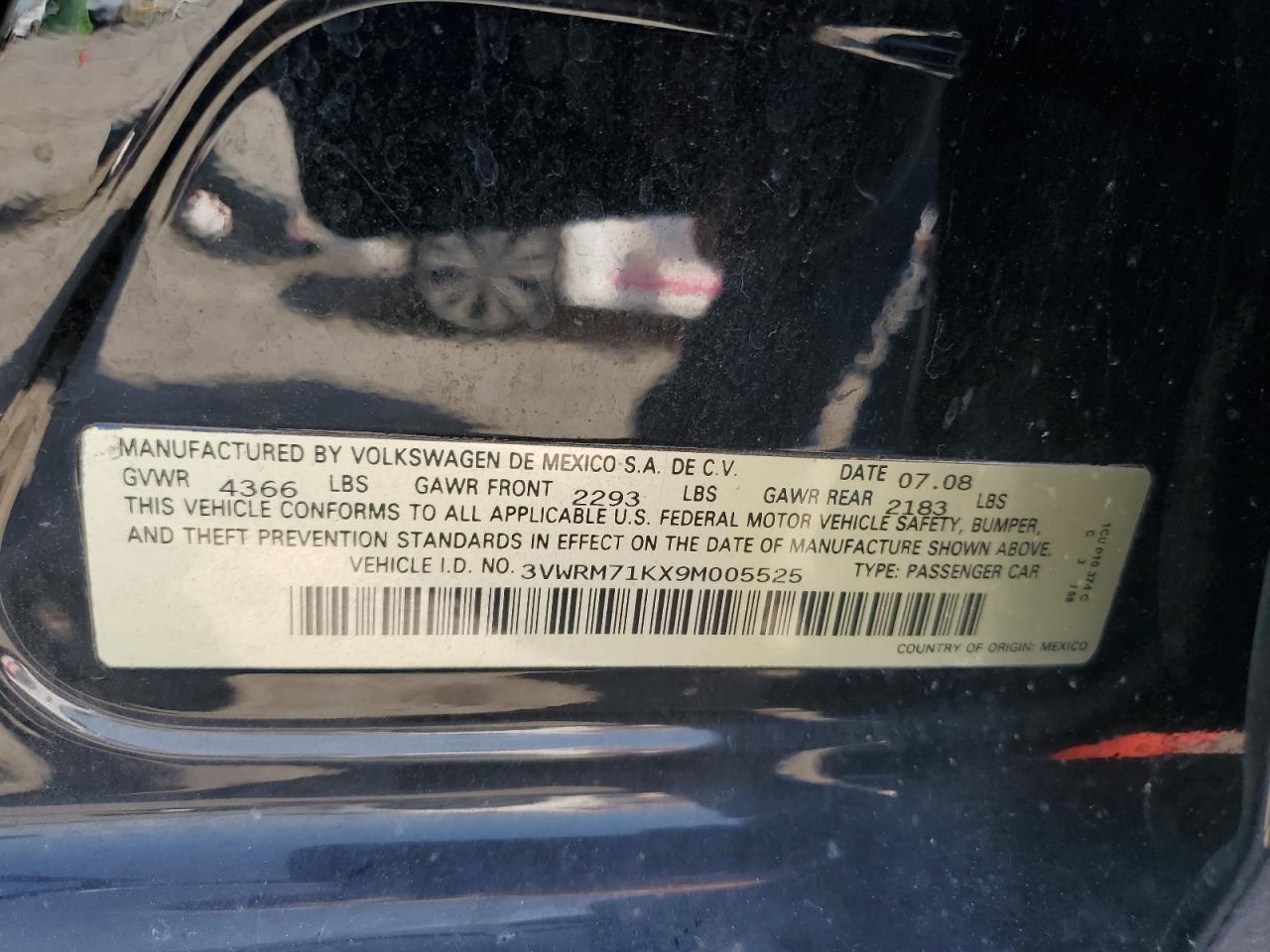 2009 Volkswagen Jetta Se VIN: 3VWRM71KX9M005525 Lot: 84224885