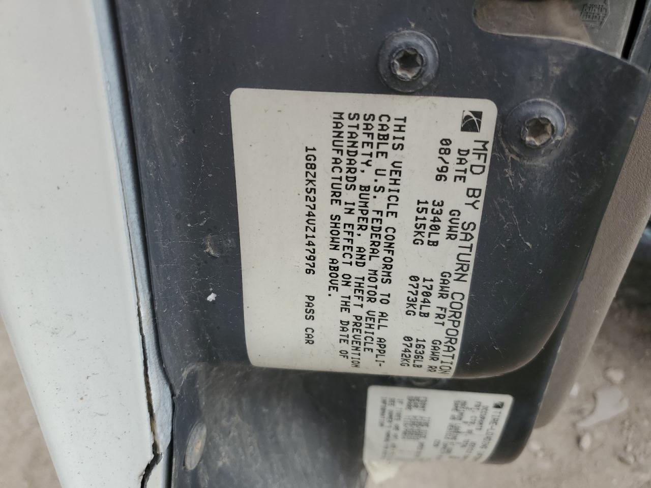 1998 Saturn Sl VIN: 1G8ZF5283WZ186380 Lot: 85292005