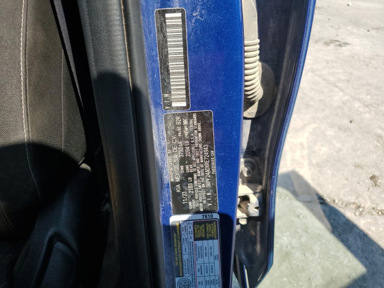 2024 Kia Forte Lx VIN: 3KPF24ADXRE724943 Lot: 70993635