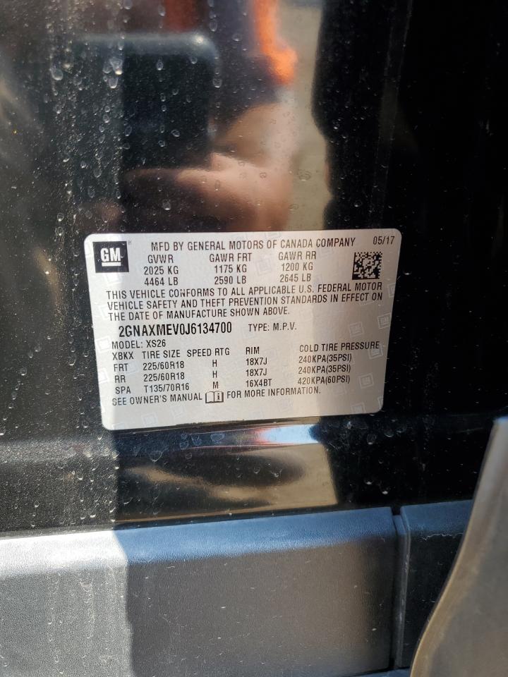 2018 Chevrolet Equinox Premier VIN: 2GNAXMEV0J6134700 Lot: 80311155