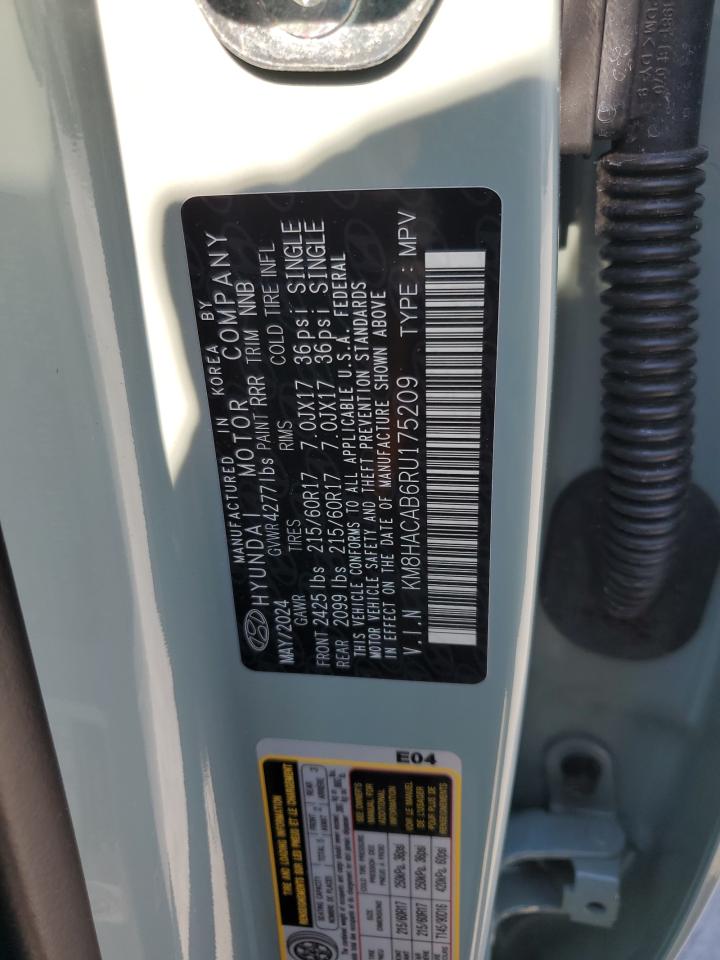 2024 Hyundai Kona Se VIN: KM8HACAB6RU175209 Lot: 80464865