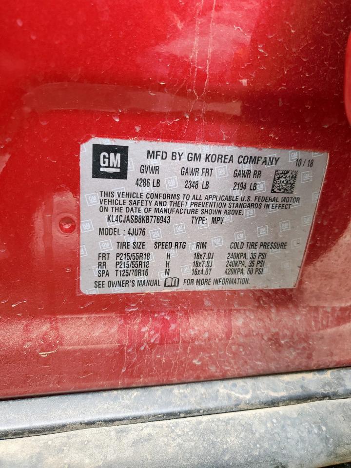 2019 Buick Encore Preferred VIN: KL4CJASB8KB776943 Lot: 83808305