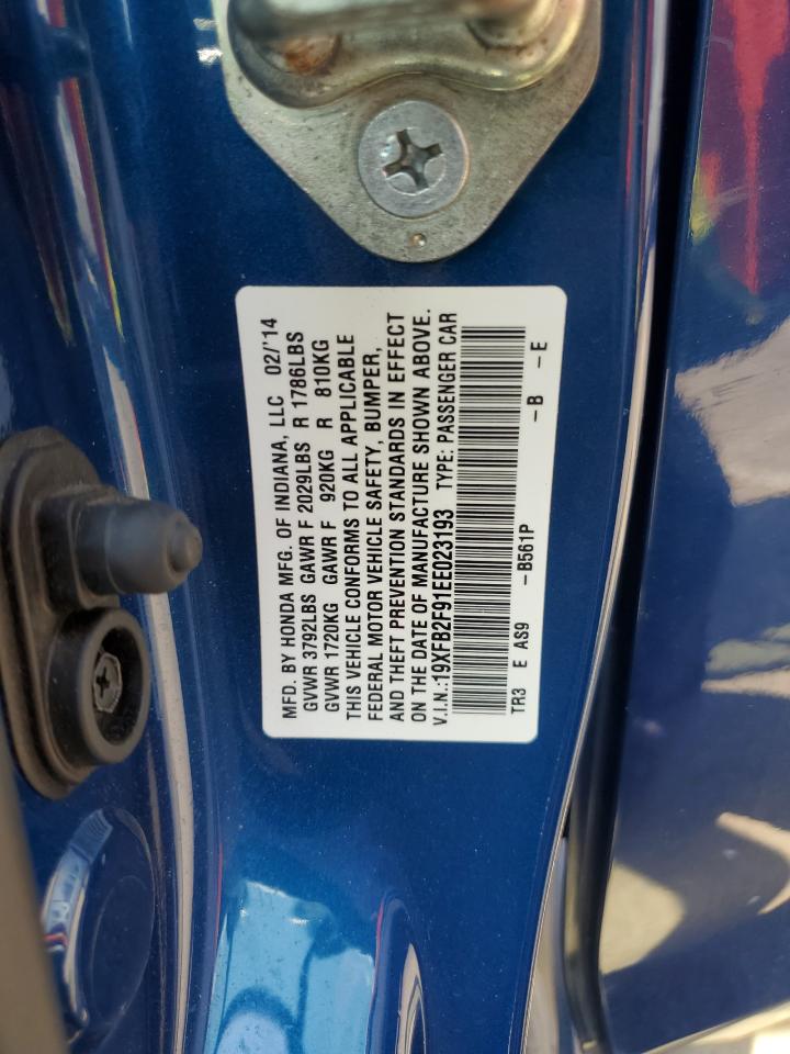 2014 Honda Civic Exl VIN: 19XFB2F91EE023193 Lot: 80611665