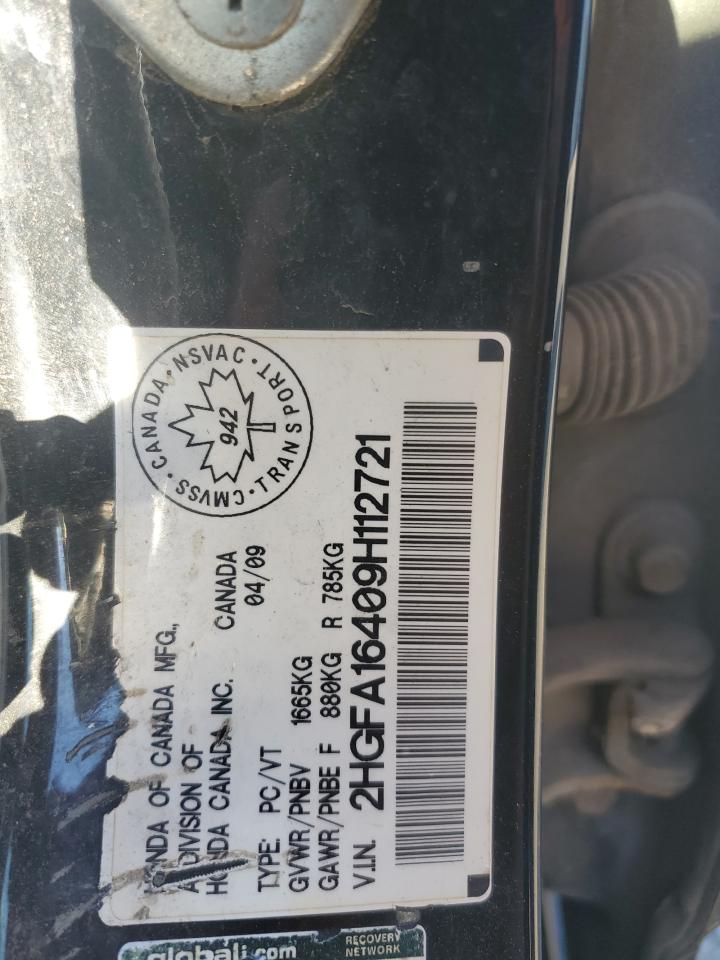 2009 Honda Civic Dx-G VIN: 2HGFA16409H112721 Lot: 84615045