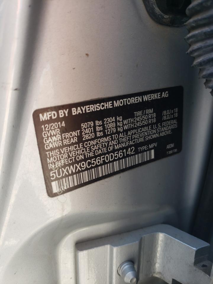 2015 BMW X3 xDrive28I VIN: 5UXWX9C56F0D56142 Lot: 80186575