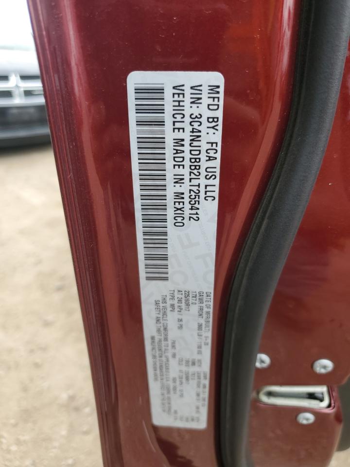 2020 Jeep Compass Latitude VIN: 3C4NJDBB2LT255412 Lot: 71792685
