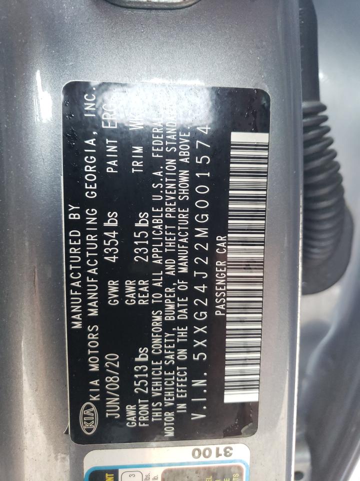 2021 Kia K5 Lx VIN: 5XXG24J22MG001574 Lot: 80599475