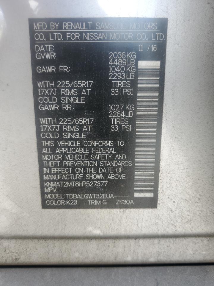 2017 Nissan Rogue S VIN: KNMAT2MT8HP527377 Lot: 84623035