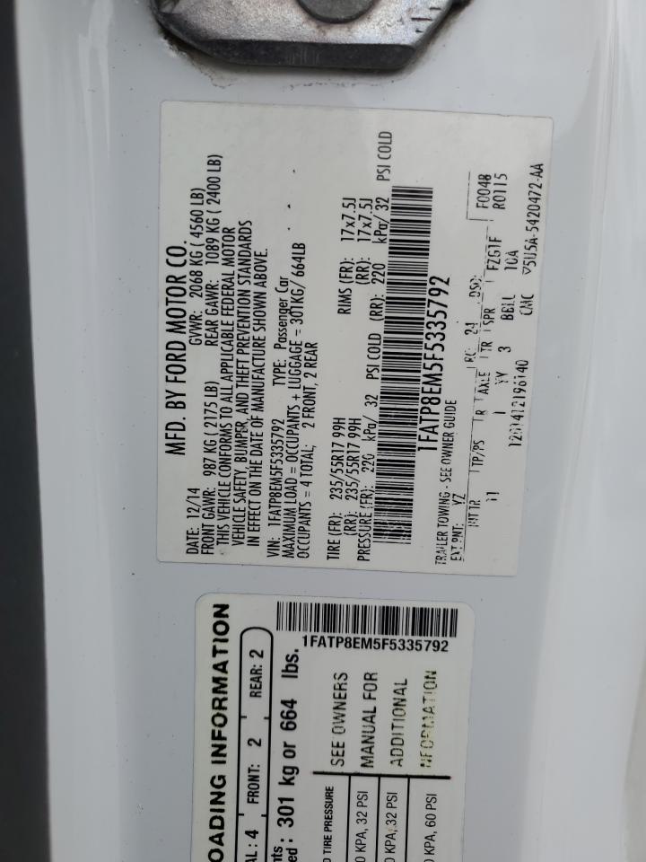 2015 Ford Mustang VIN: 1FATP8EM5F5335792 Lot: 81310005