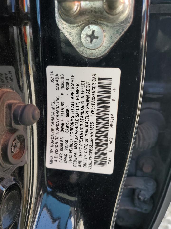 2014 Honda Civic Si VIN: 2HGFB6E58EH701885 Lot: 80731235