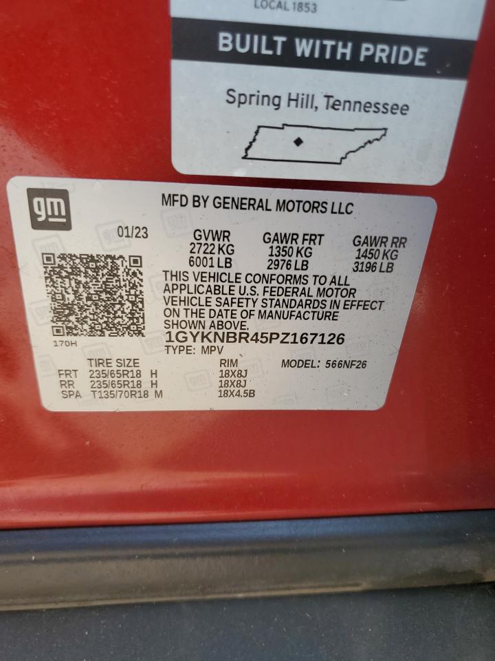 2023 Cadillac Xt5 Luxury VIN: 1GYKNBR45PZ167126 Lot: 81030085