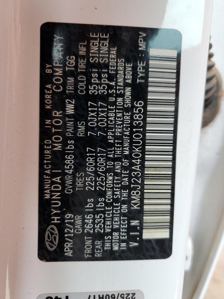 2019 Hyundai Tucson Se VIN: KM8J23A40KU013856 Lot: 81427745