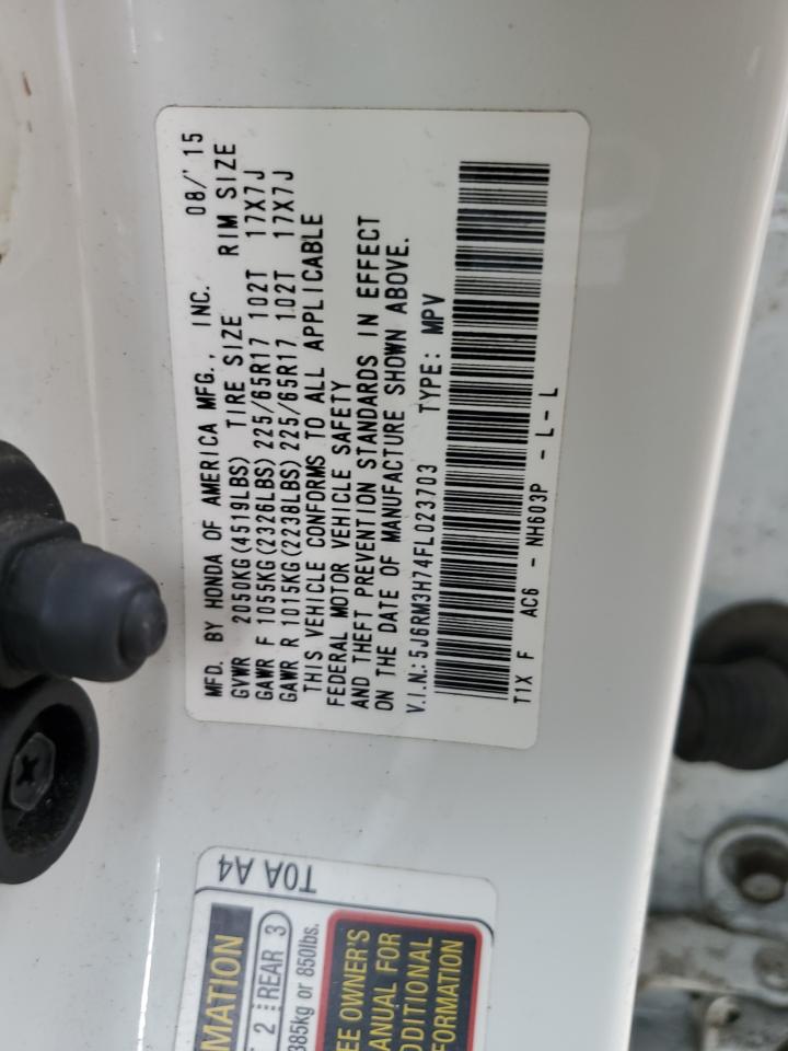 2015 Honda Cr-V Exl VIN: 5J6RM3H74FL023703 Lot: 81282315