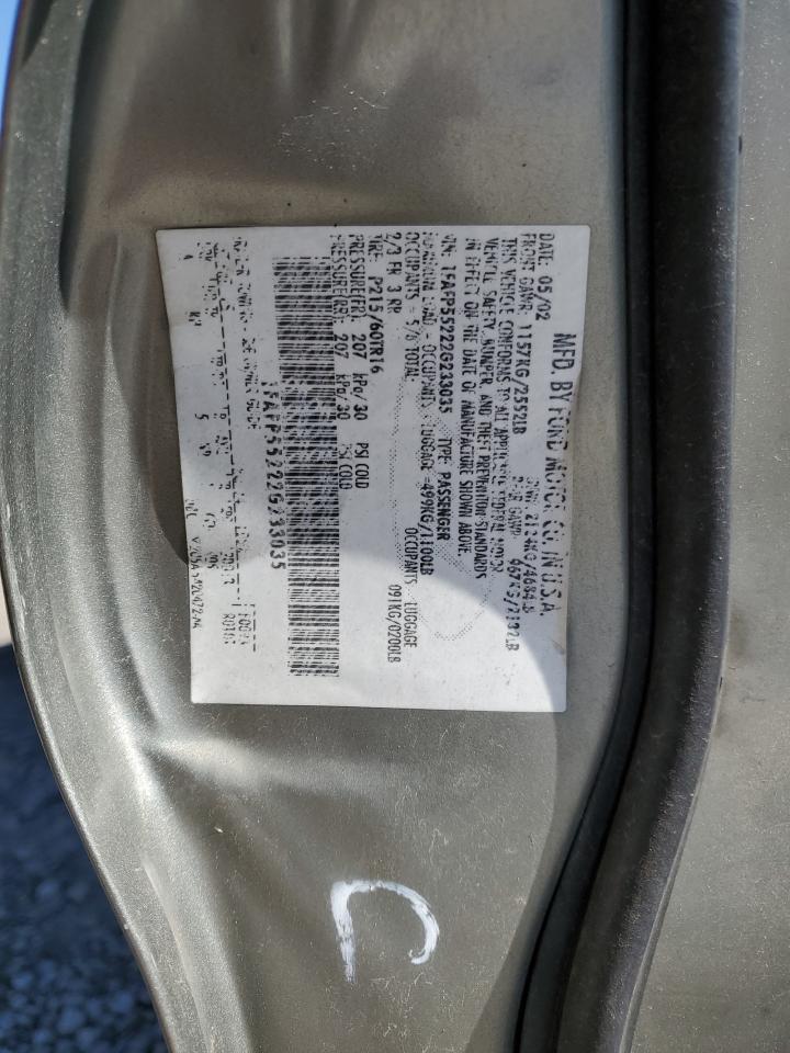 2002 Ford Taurus Ses VIN: 1FAFP55222G233035 Lot: 81814165