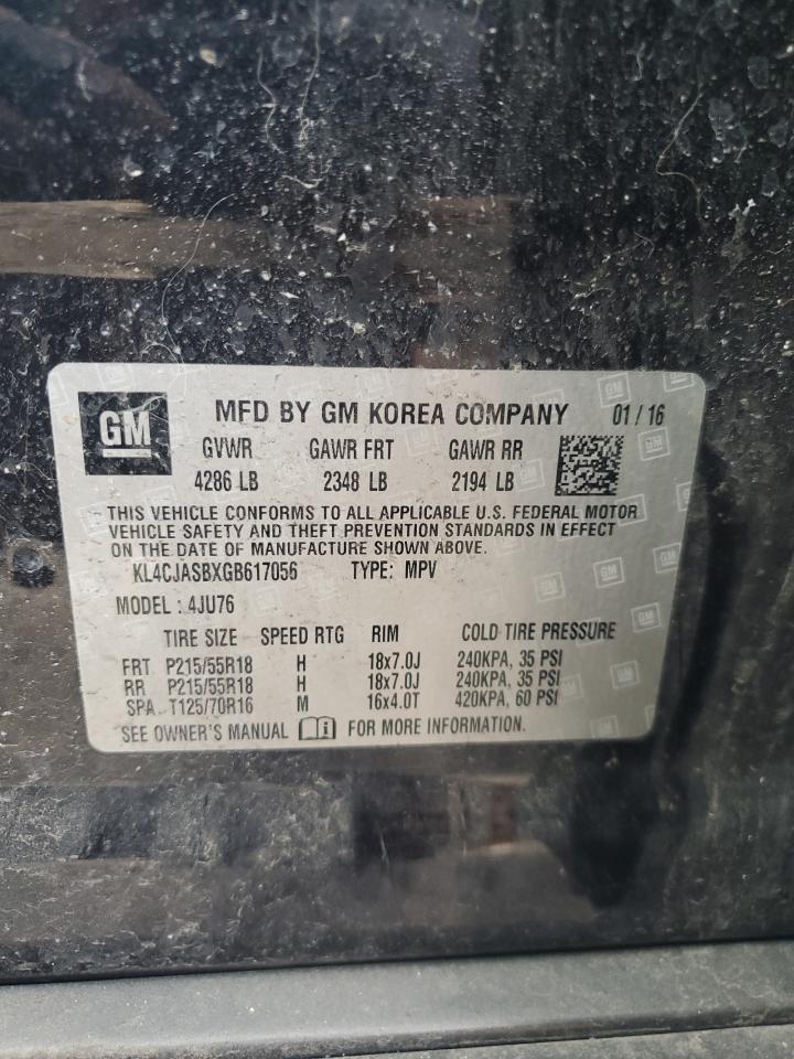 2016 Buick Encore VIN: KL4CJASBXGB617056 Lot: 83754515