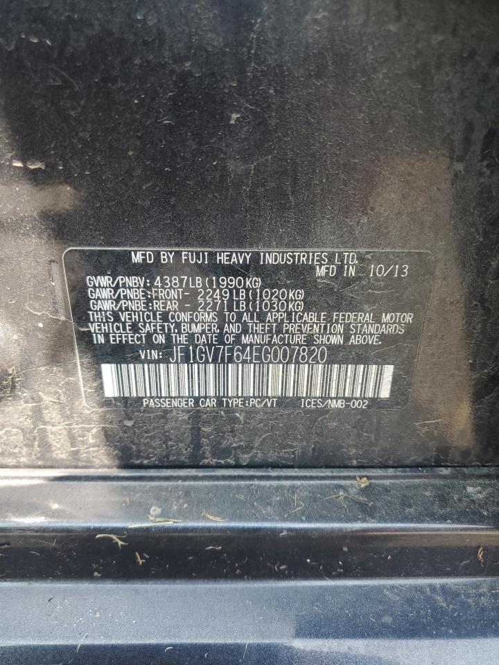 2014 Subaru Impreza Wrx VIN: JF1GV7F64EG007820 Lot: 80080075