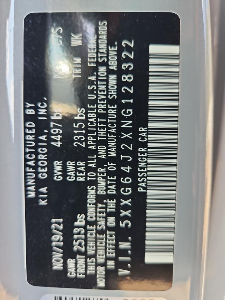 2022 Kia K5 Gt Line VIN: 5XXG64J2XNG128322 Lot: 80562115