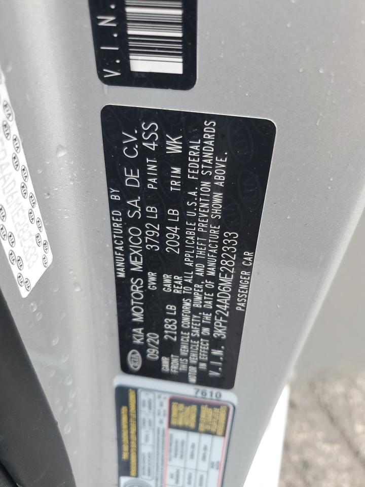 2021 Kia Forte Fe VIN: 3KPF24AD6ME282333 Lot: 83988265