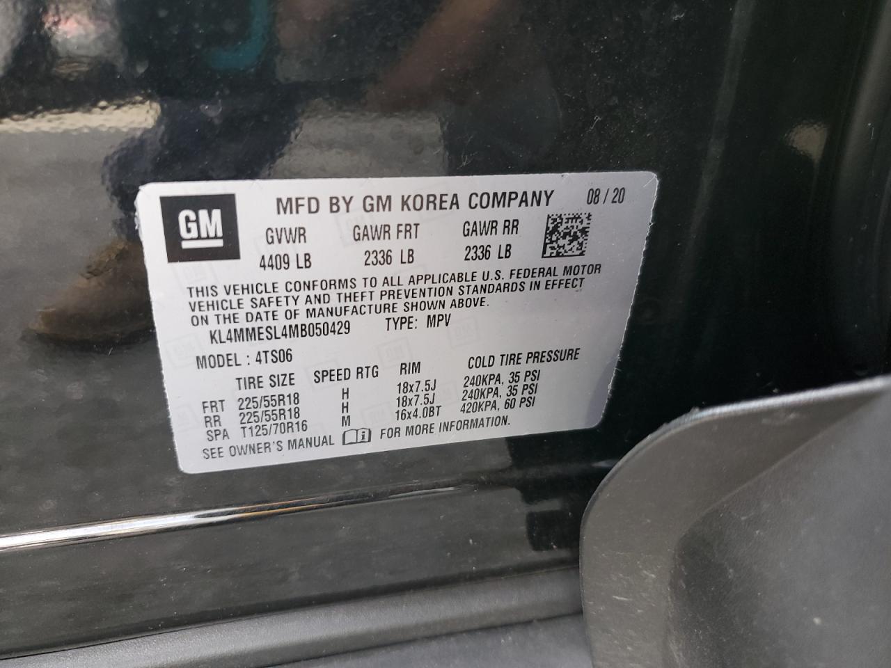 2021 Buick Encore Gx Select VIN: KL4MMESL4MB050429 Lot: 84028255