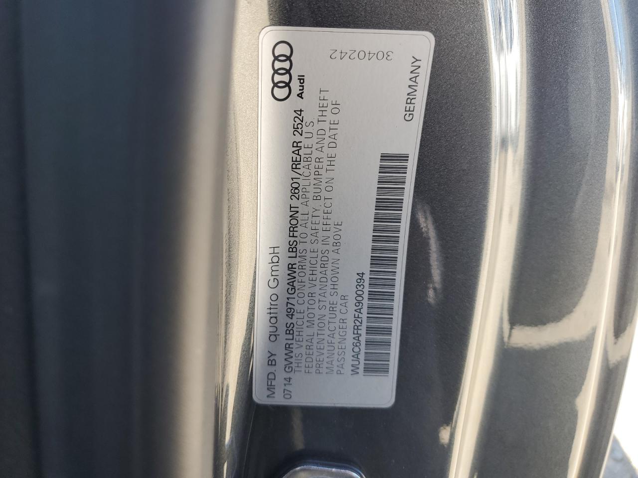 2015 Audi Rs5 VIN: WUAC6AFR2FA900394 Lot: 81450225