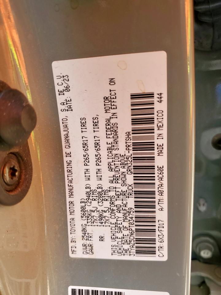 2023 Toyota Tacoma Double Cab VIN: 3TYAZ5CN6PT034759 Lot: 83849685