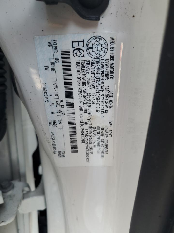 2016 Ford Focus Titanium VIN: 1FADP3N29GL303527 Lot: 81899375