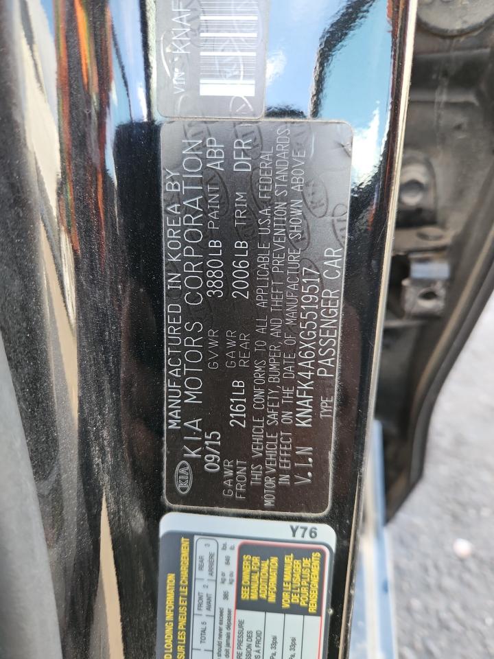 2016 Kia Forte Lx VIN: KNAFK4A6XG5519517 Lot: 71914655