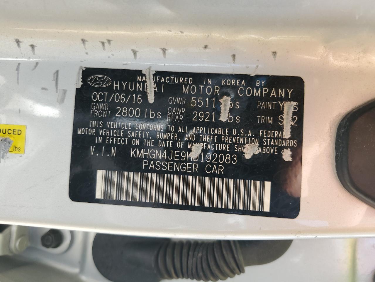 2017 Genesis G80 Base VIN: KMHGN4JE9HU192083 Lot: 81274205