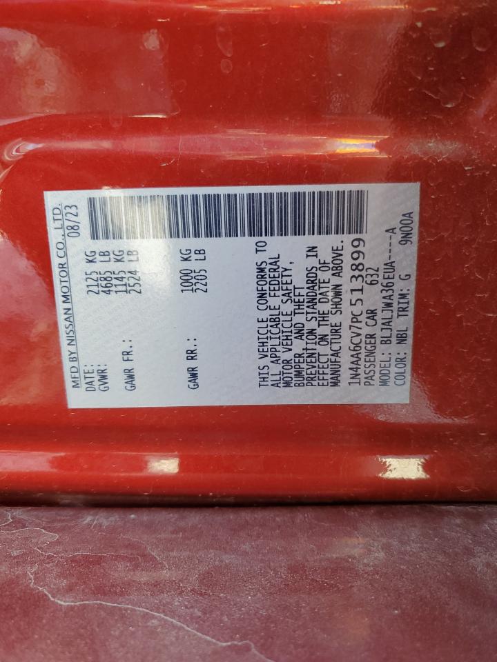 2023 Nissan Maxima Sv VIN: 1N4AA6CV7PC513899 Lot: 81230605