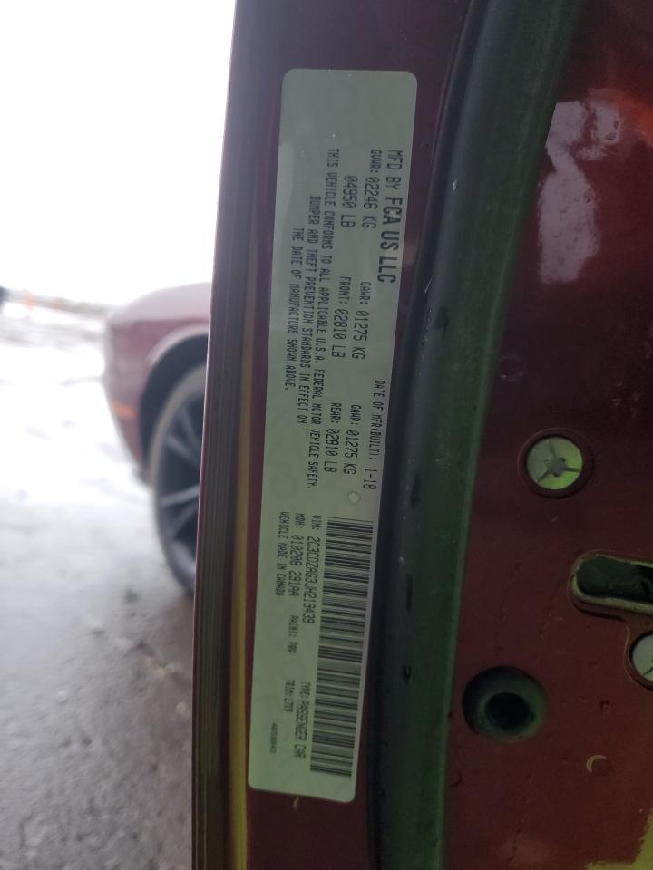 2018 Dodge Challenger Sxt VIN: 2C3CDZAG3JH219439 Lot: 81744525